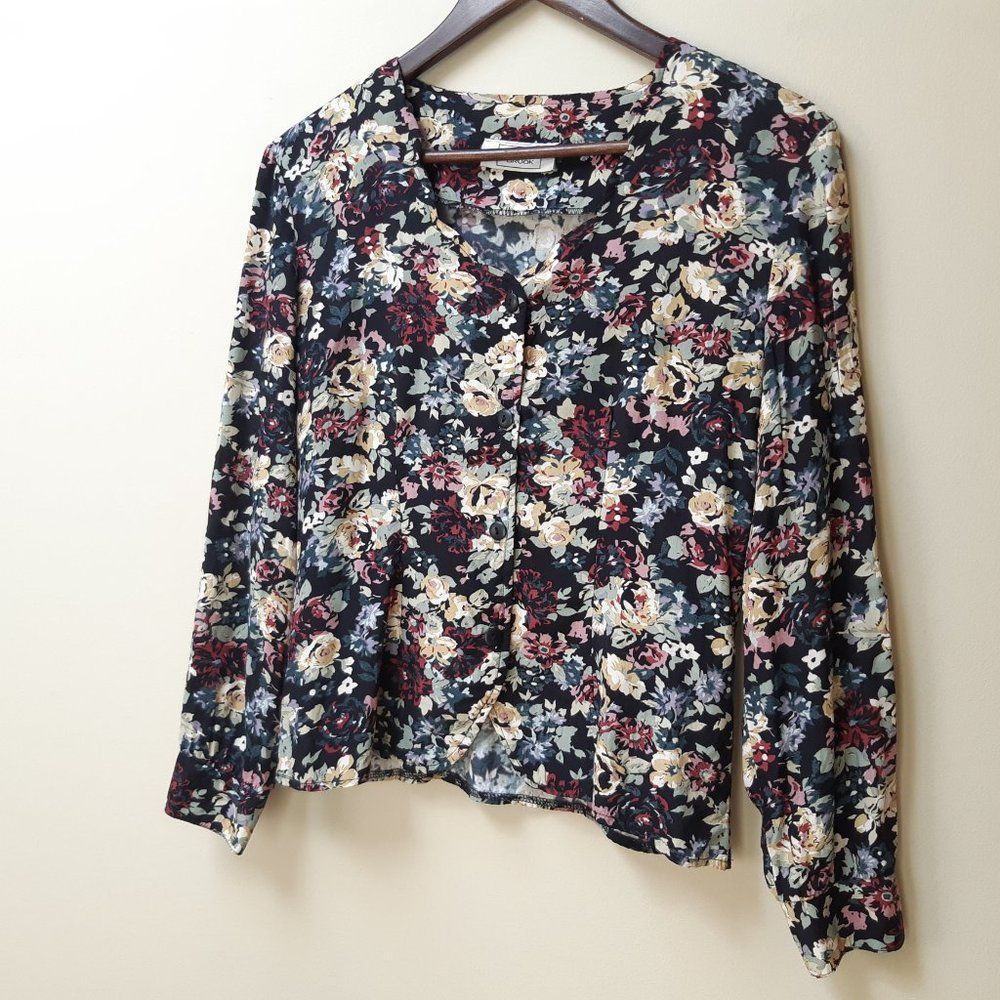 vintage floral print blouse / 90s